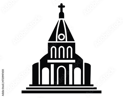 fatima shrine vector Illustration on black color and white background