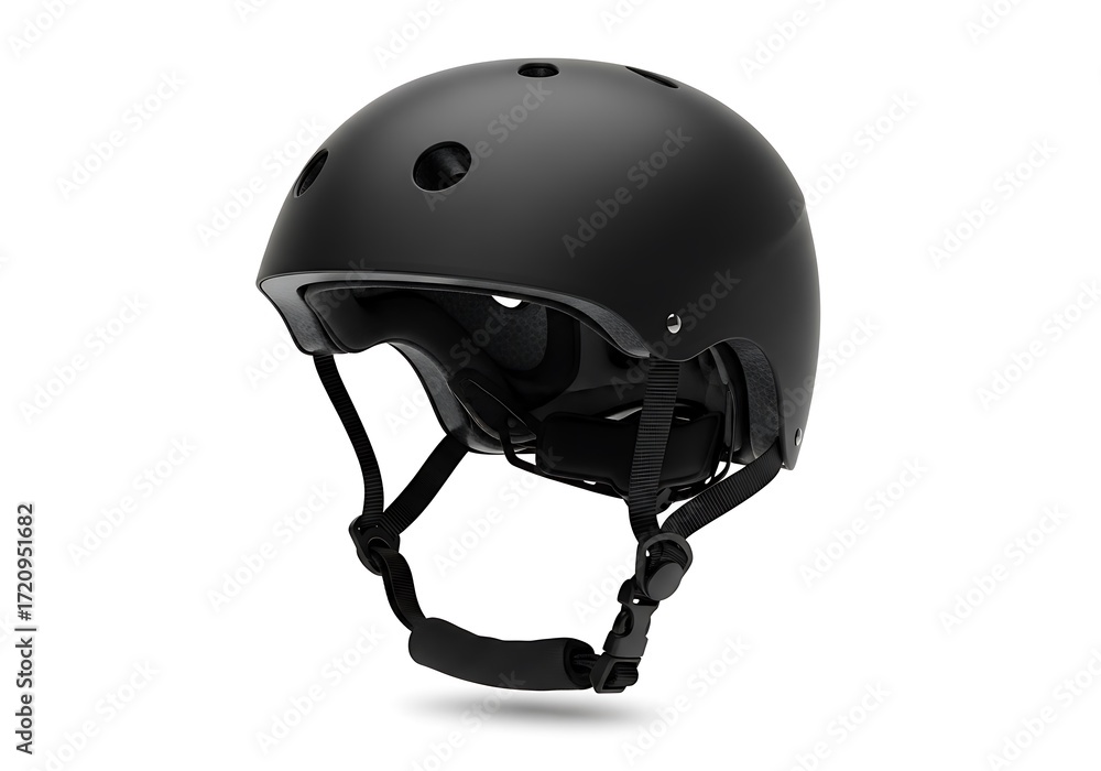 Fototapeta premium Black Protective Helmet for Sports and Recreation.