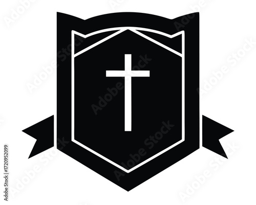 religious banner vector Illustration on black color and white background