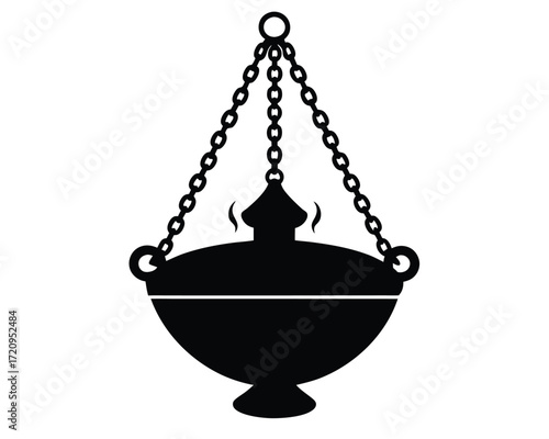 thurible smoke vector Illustration on black color and white background