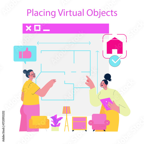 Virtual Object Placement in Interior Design Illustration