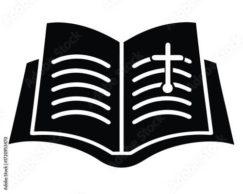 catholic hymnal vector Illustration on black color and white background
