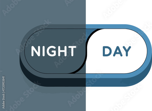 Toggle switch representing the transition between night and day, symbolizing change and time.