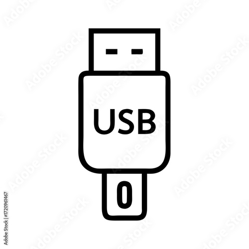 Simple vector illustration of a usb flash drive icon scalable for digital and print media