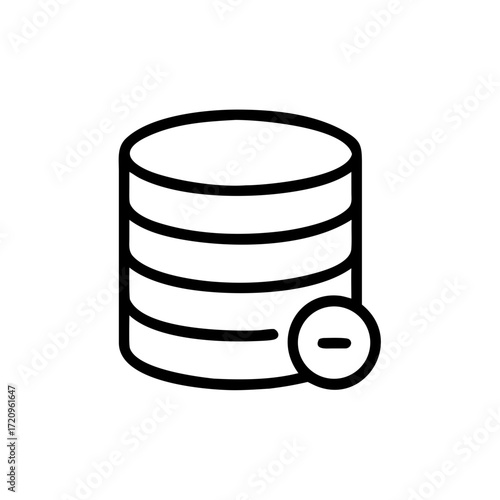 Scalable vector illustration of a database storage icon for digital information management