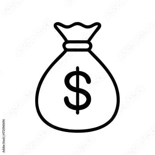 Money bag vector icon scalable financial wealth symbol for business and investment concepts