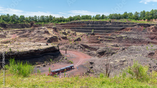 Interior of the french volcano Lemptégy, formely used as a quarry, located in the “Chaine des Puys”. The famous lava dome 