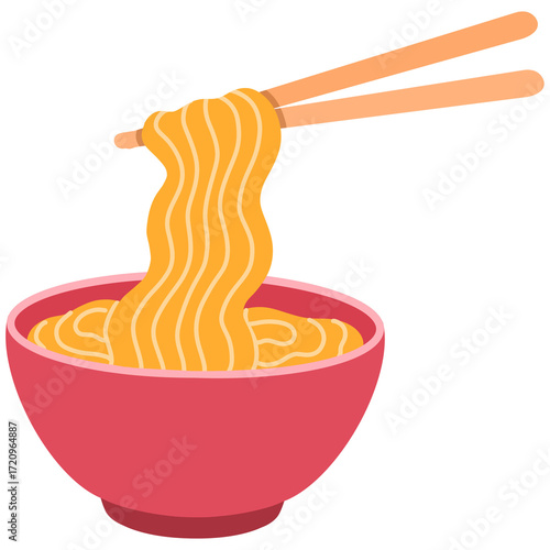 Illustration of a bowl of noodles 