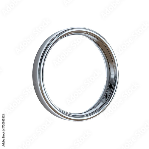 Sleek, metallic, circular ring, highly detailed