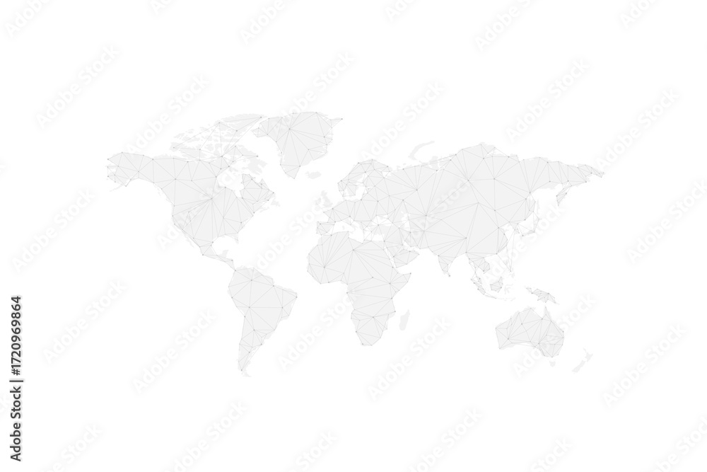 Fototapeta premium World map on white background. World map template with continents, North and South America, Europe and Asia, Africa and Australia