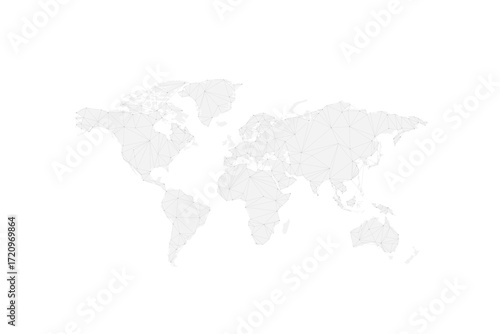 World map on white background. World map template with continents, North and South America, Europe and Asia, Africa and Australia