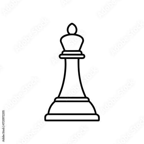 Outline of a chess queen on transparent background