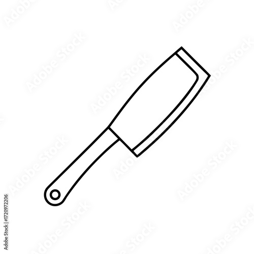 Outline of a meat cleaver on transparent background