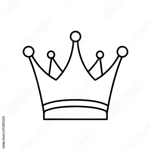 Outline drawing of crown on transparent background