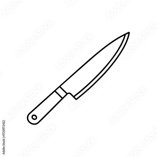 Outline drawing of knife on transparent background