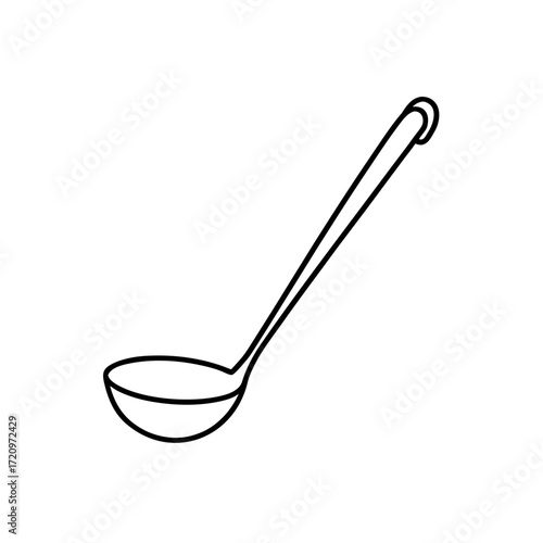 Outline drawing of ladle on transparent background