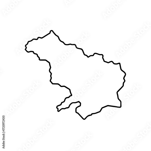 Outline of a land mass on transparent background