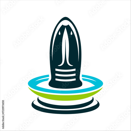 Shiva Lingam Illustration for Maha Shivaratri Festival Maha Shivaratri Oval Shiva lingam with a vertical line set on a circular base