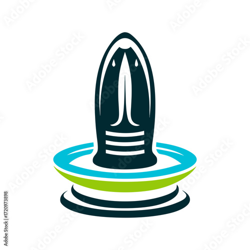 Shiva Lingam Illustration for Maha Shivaratri Festival Maha Shivaratri Oval Shiva lingam with a vertical line set on a circular base