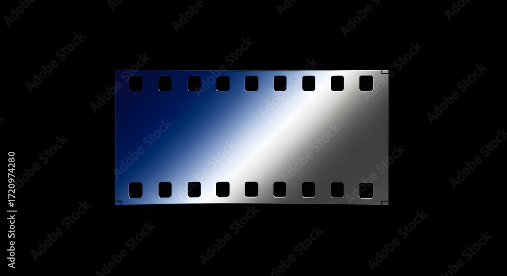 Obraz premium Film Strip on Black Background with Gradient Effect.