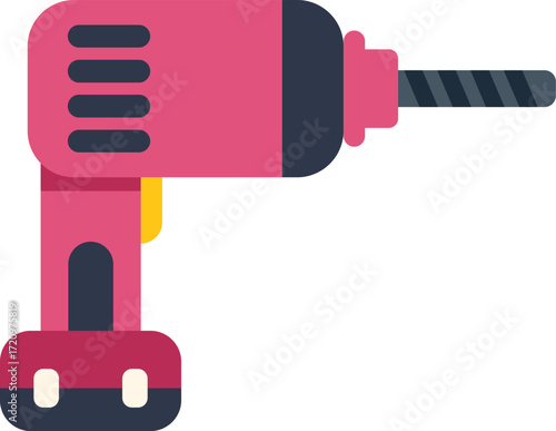 Pink cordless drill for home diy and repair projects