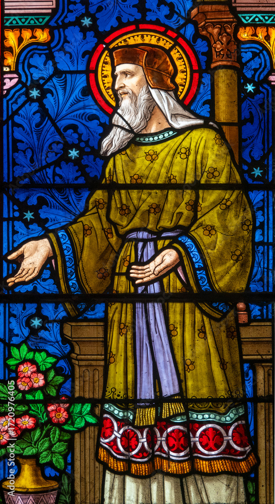 Fototapeta premium Stained glass (19th century) of Saint Joachim.
