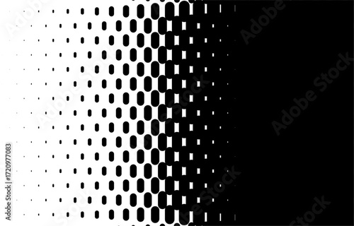 Black and White Halftone Gradient Pattern.