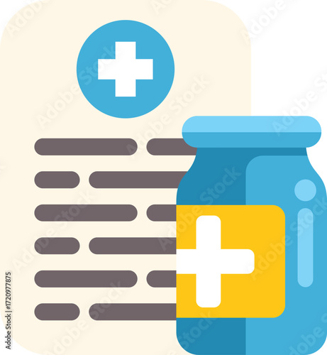 Medical prescription with drugs representing healthcare system and pharmaceutical industry