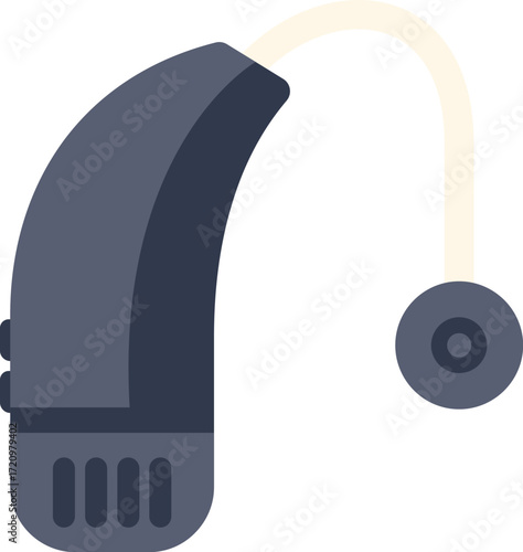 Behind the ear hearing aid with a microphone and a speaker improving hearing loss