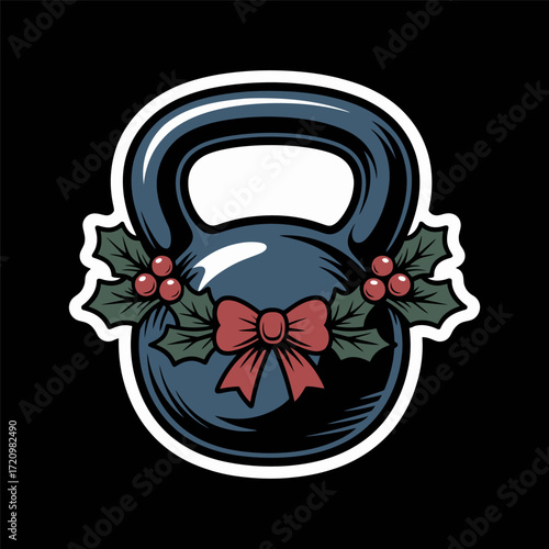 Christmas Kettlebell with Holly Bow