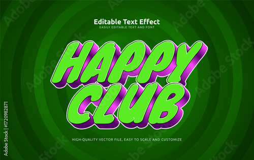 happy club editable text effect