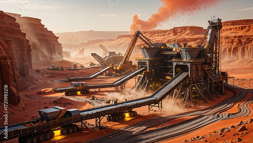 Futuristic Mining Base on Mars