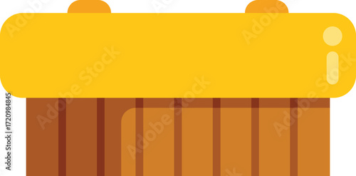 Cleaning brush with yellow bristles for scrubbing, washing and housework, isolated on white background