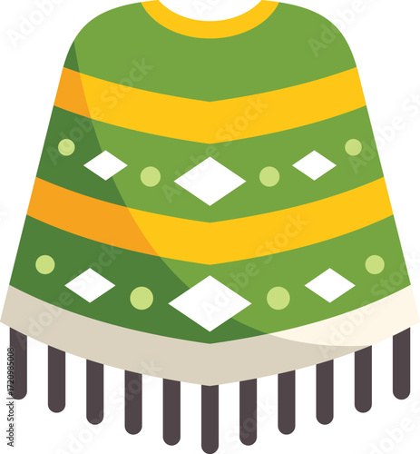 Traditional mexican poncho with colorful pattern, bringing a touch of latin american culture to any design