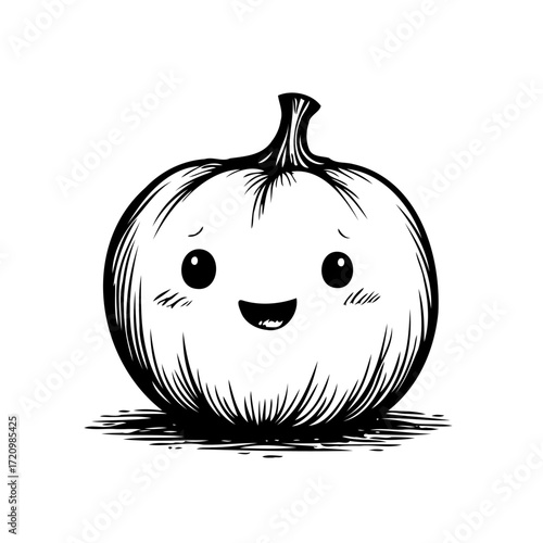 Whimsical vegetable character art showcasing cheerful face and hand-drawn detailing for charming