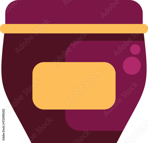 Closed jar with jam, confiture or marmalade with blank label, ready for your brand identity