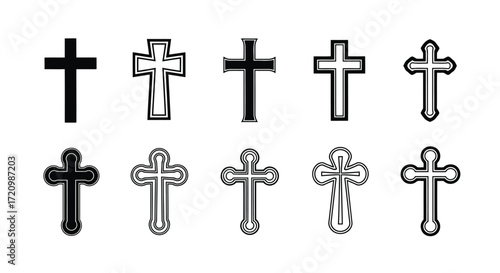 Collection of christian cross symbols