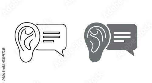 Ear with speech bubble icon