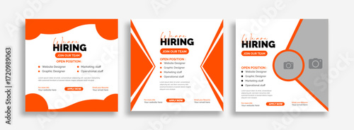 We are hiring job vacancy social media post design templateWe are hiring job vacancy banner design. Illustration isolated