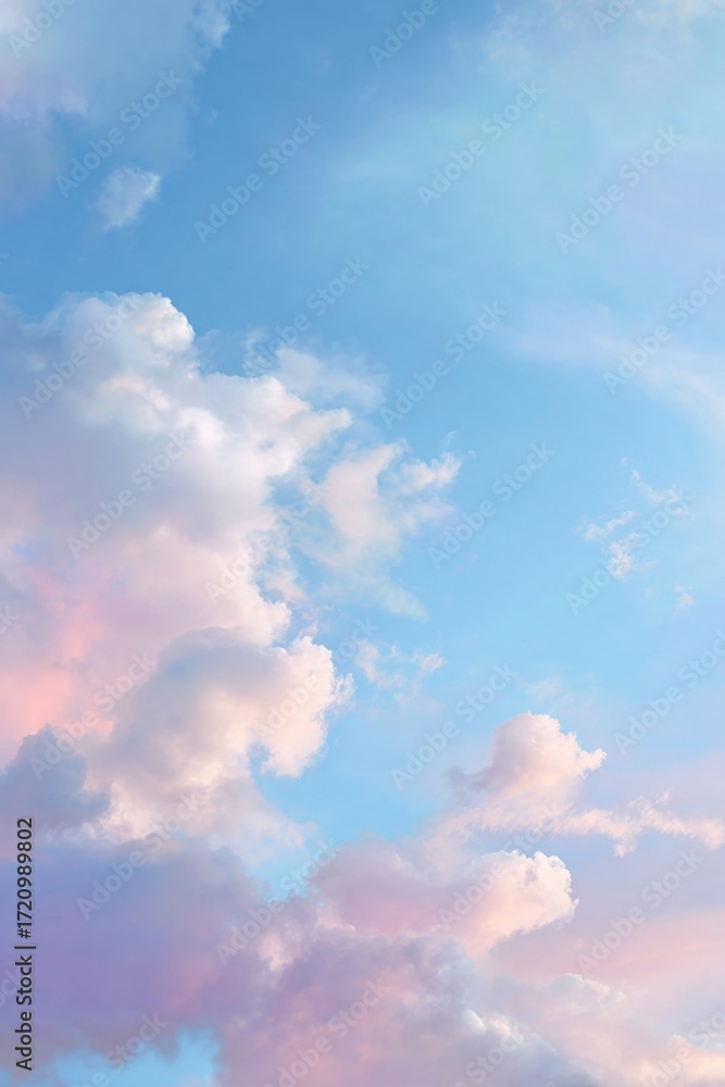 Fototapeta premium Pastel Sky With Clouds Background