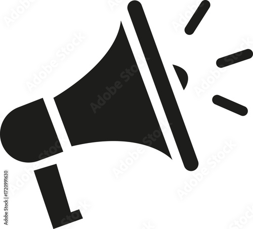 Black silhouette of a speaker icon with a diagonal line indicating mute, Megaphone Icons, Announcement Related elements designs template technology symbols, for digital projects and presentations
