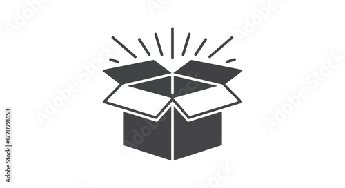 Open box with light rays representing surprise gift