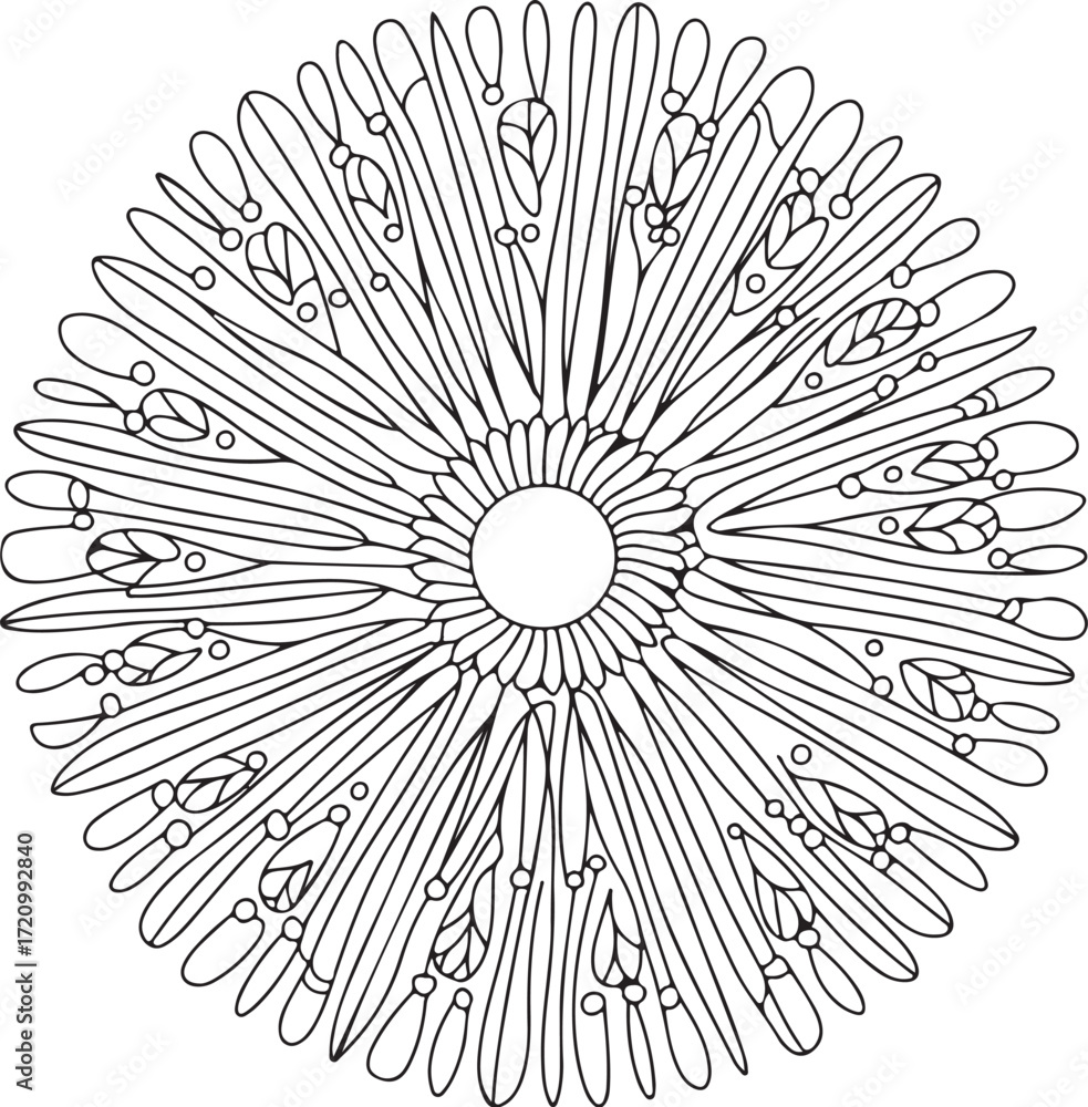 Fototapeta premium Decorative Floral Mandala Pattern for Wall Art and Interior Design