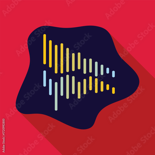 Visual representation of sound wave with varying peaks and troughs, symbolizing audio signal processing