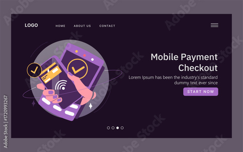 Mobile Payment Checkout Vector Illustration Concept