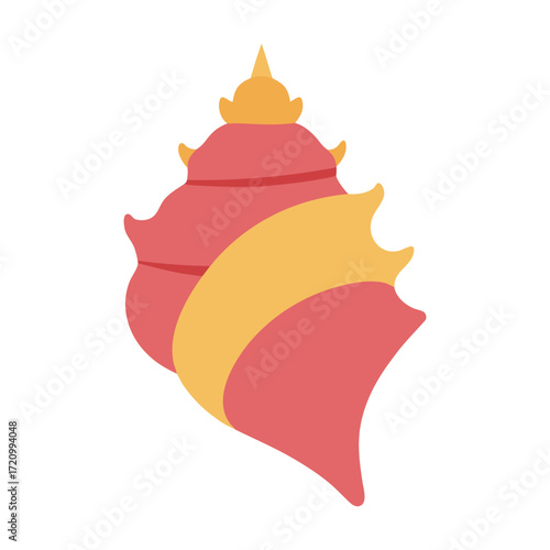 Queen conch shell vector illustration.