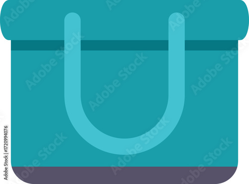 Stylish turquoise shopping bag symbolizing retail therapy, consumerism, and the excitement of purchasing