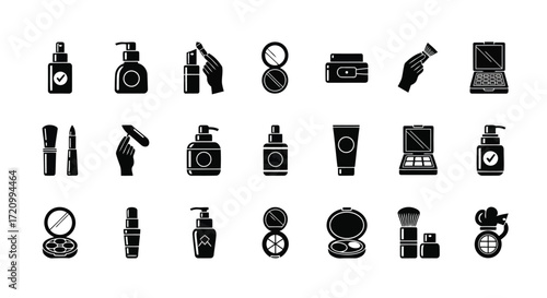 Collection of beauty and cosmetic products