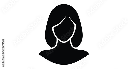 Silhouette of a womans head and shoulders