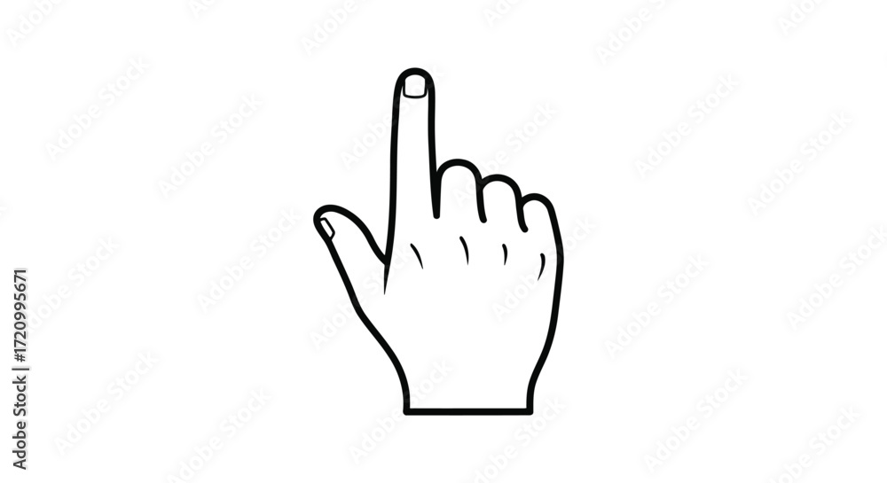 Fototapeta premium Illustration of hand pointing upwards